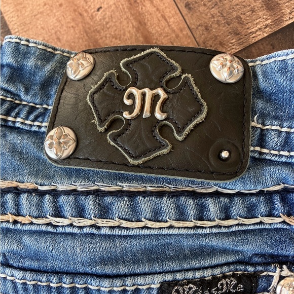 Miss Me Bootcut Jeans Size 26 Embellished Pocket Mid Rise Stretch Denim - Picture 10 of 15